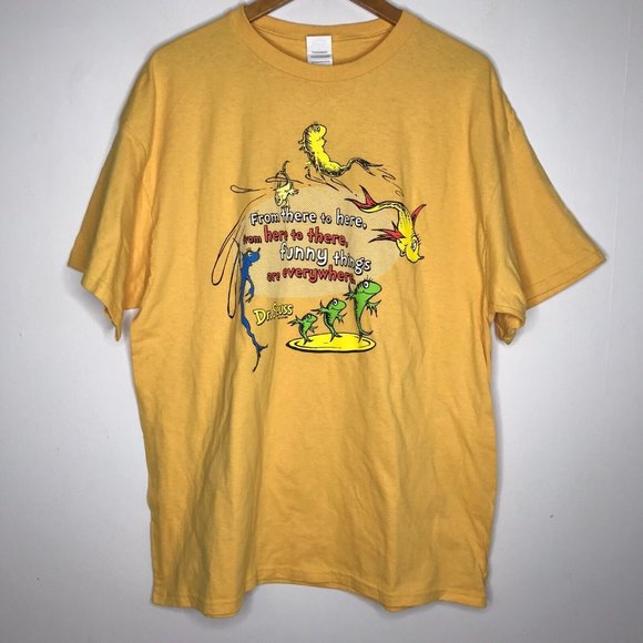 Dr. Seuss From There To Here Fish Men's XL Ocean Project 2010 T-Shirt - Picture 1 of 6